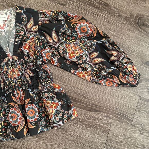 Cara Cara Emmery Cinched-Waist Poplin Peplum Top - Picture 4 of 9